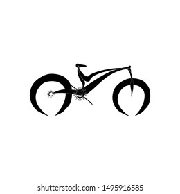 Illustration of bike with flat style and a little "Japan" inside