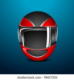 illustration of bike helmet on abstract background