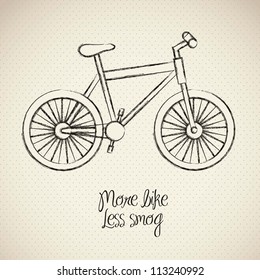 illustration of bike, more bike less smog, vector illustration