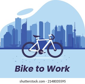 Ilustración de la bicicleta al trabajo