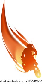 Illustration mit Biker in Flammen