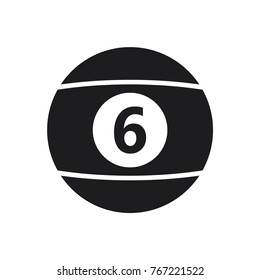 illustration billiard ball icon, billiard ball vector icon 