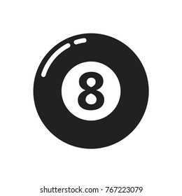 illustration billiard ball icon, billiard ball vector icon 
