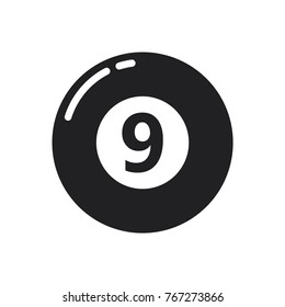 illustration billiard ball icon, billiard ball vector icon 