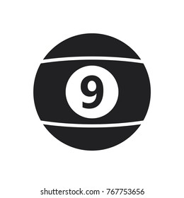 illustration billiard ball icon , billiard ball vector icon 