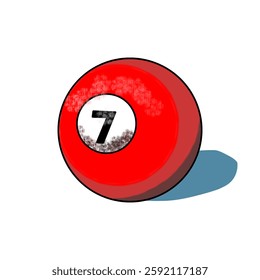 illustration of a billiard ball numbered 7.