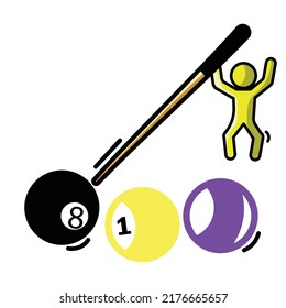 The illustration of billiard character. Suitable for sport and games icon 