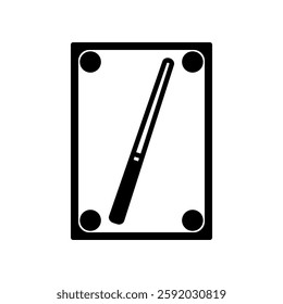 Illustration of a billiard table with billiard sticks: line icon, illustration, vector