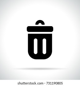 Illustration of bin icon on white background
