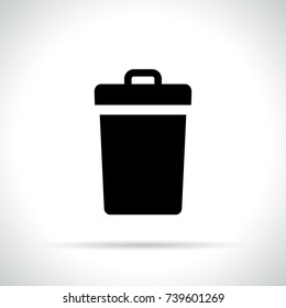 Illustration of bin icon on white background