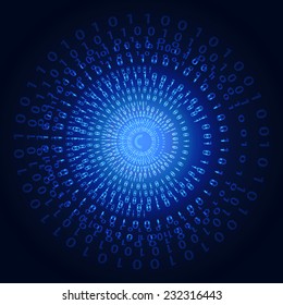 illustration of binary code on abstract technology background