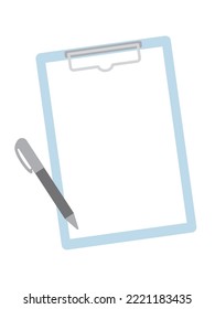 Illustration of a binder and a ballpoint pen