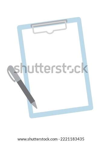 Illustration of a binder and a ballpoint pen