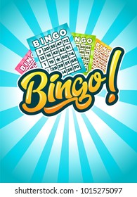 Illustration of bingo game with cards