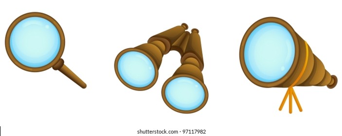 illustration of binocular on a white background