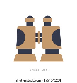 Illustration of binoculars icon on white background