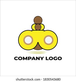 Illustration of binoculars icon on white background