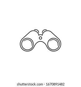 Illustration of binoculars line icon on white background. Vector