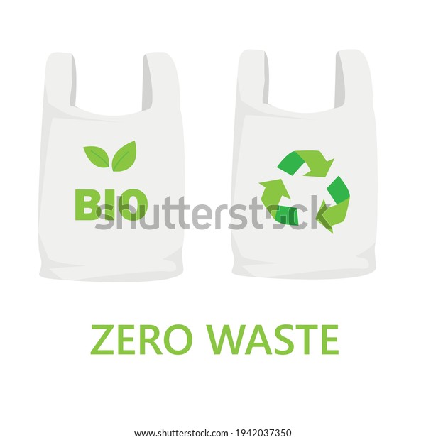 Illustration Biodegradable Bags Recyclable Symbol Isolated Stock Vector ...