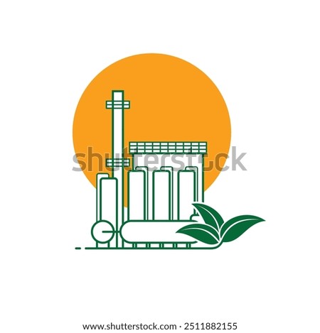 illustration of biogas, biogas alternative energy, vector art.