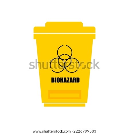 Illustration of biohazard bin on white background.