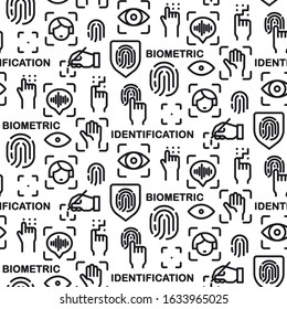 illustration of the biometric identification linear seamless pattern