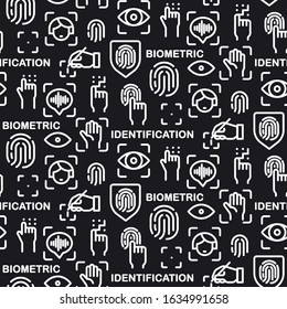 illustration of the biometric identification linear seamless pattern