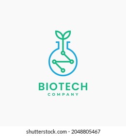 Illustration Biotech Tree Circuit Logo Design Stock Vector (Royalty ...