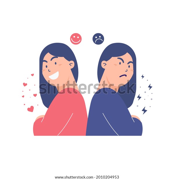 Illustration Bipolar Disorder Concept Vector Illustration Stock Vector ...