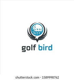
illustration of bird and ball golf icon