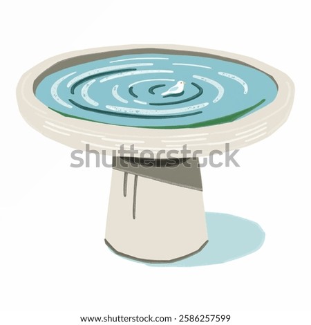 Illustration of Bird Bath isolated on white background
