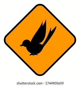 
illustration of bird breeding area notification mark.