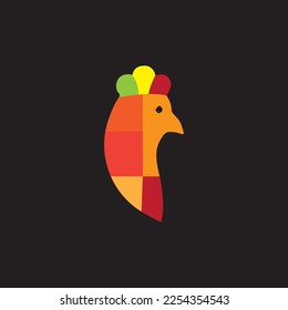 illustration bird or chicken logo full colour.