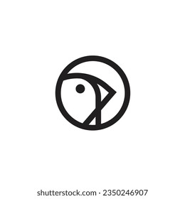 Illustration of a bird in a circle with a blank background, can be used as a company or agency logo