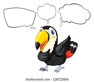Illustration of a bird with the empty callouts on a white background