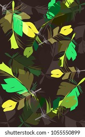 illustration of bird feather design is an overlay technique for various products