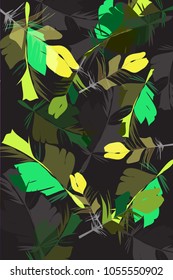 illustration of bird feather design is an overlay technique for various products