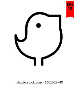 ilustración del icono plano de pájaro
