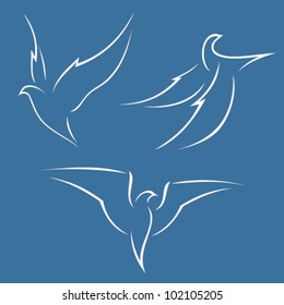 Illustration of a bird in flight - vector