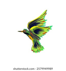 illustration of a bird in full color without background