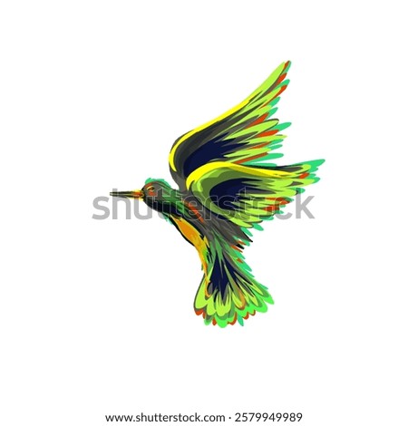 illustration of a bird in full color without background
