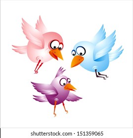 illustration of a bird, illustration of funny birds, poultry vector, brightly colored birds, birds in the curves, comics with birds