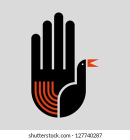 illustration of the bird in hand