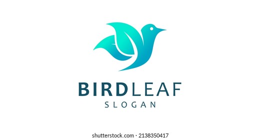 Ilustración Hoja de Ave Ala Ala Flota Libertad Naturaleza Animal Orgánico Resumen Diseño Logotipo Vector Simple