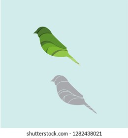 illustration bird line art full color