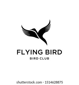 Illustration of a bird luxury  in flight with beautiful wings logo design