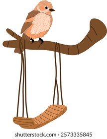 Illustration of a Bird on a Lantern