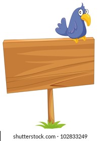 Illustration of a bird on a sign