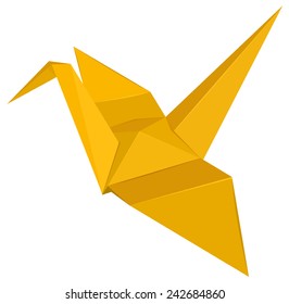 Illustration of a bird origami