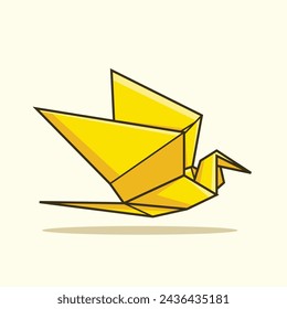 The Illustration of Bird Origami